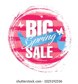 spring sale banner template design, vector illustration
