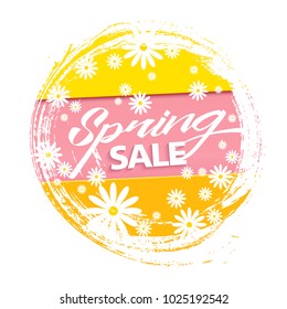 spring sale banner template design, vector illustration