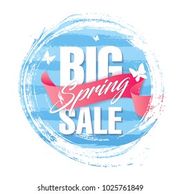 spring sale banner template design, vector illustration