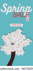 Spring sale banner vector concept