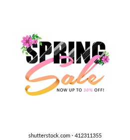 Spring Sale Banner vector design.