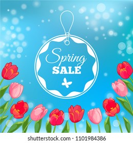 Spring Sale banner. Vector illustration