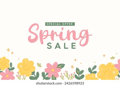 Spring Sale Banner Vector Illustration