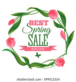 Spring Sale banner. Vector illustration
