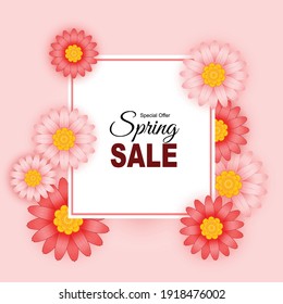 spring sale with beautiful flowers background suitable for banners, advertisements and more,additional image can be edit layer by layer