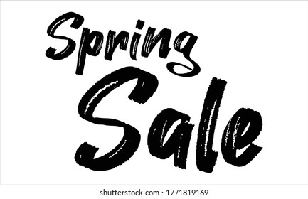 Spring Sale Brush Hand drawn writing Typographic Text on White Background 
