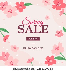 Spring Sale With Flowers. Season Discount Banner Design With Cherry  Blossoms And Petals. Royalty Free SVG, Cliparts, Vectors, and Stock  Illustration. Image 71587740.