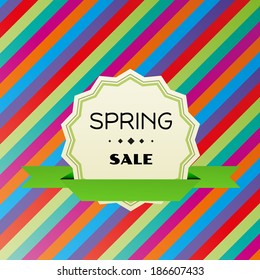 spring sale colorful vector background and ribbon