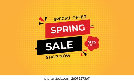 Spring Sale. Commercial background for Springtime seasonal sale, business, shopping promotion and advertising. stock illustration