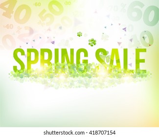 Spring Sale Concept Ad Background, Vector Blurred Background Web Banner Design