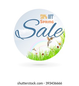Spring Sale Concept, Spring Theme Web Banner Design