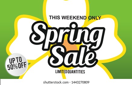 Spring Sale Design Background For Banner. Vector illustration. 