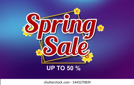 Spring Sale Design Background For Banner. Vector illustration. 