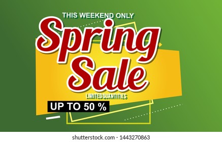 Spring Sale Design Background For Banner. Vector illustration. 