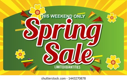 Spring Sale Design Background For Banner. Vector illustration. 