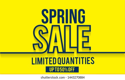 Spring Sale Design Background For Banner. Vector illustration. 