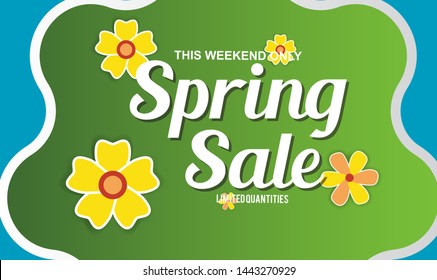 Spring Sale Design Background For Banner. Vector illustration. 