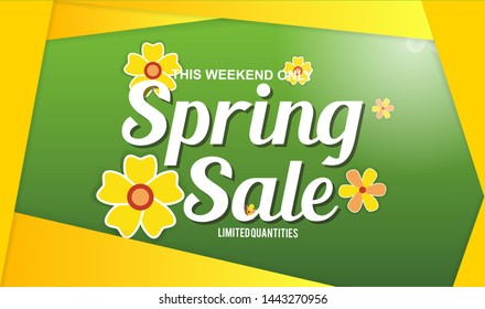 Spring Sale Design Background For Banner. Vector illustration. 