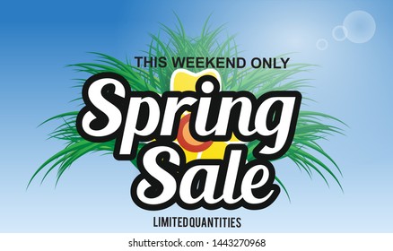Spring Sale Design Background For Banner. Vector illustration. 