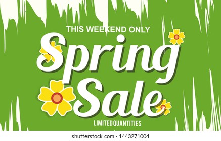 Spring Sale Design Background For Banner. Vector illustration. 