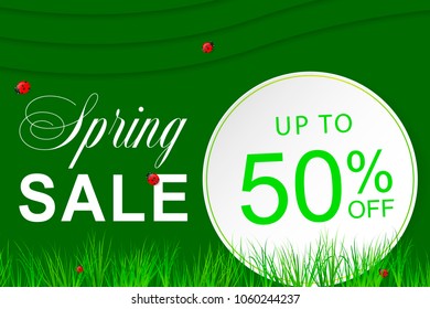 Spring Sale Design Background. Sale poster. Vector illustration