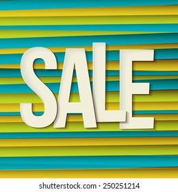 Spring sale design. Beautiful colorful illustration, green leaves. Vector illustration