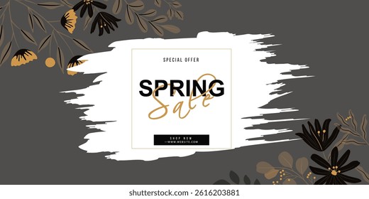 Spring Sale: Elegant Floral Design with Special Offer and Bold Typography