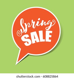 Spring sale flat design with copy space. EPS 10 vector.