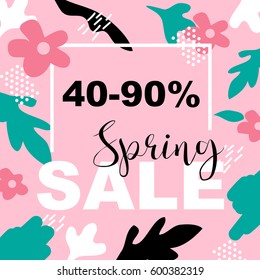 Spring sale graphic background