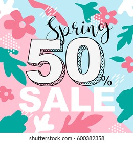 Spring sale graphic background