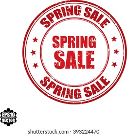 Spring sale grunge stamp.Vector.