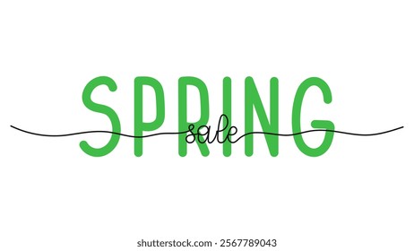 Spring Sale hand typography banner. Lettering springtime season discount.