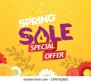 Spring sale illustratioon. Vector concept