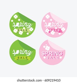 Spring Sale Label Logo Vector Template