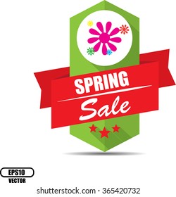 Spring sale label and sign - Vector illustration