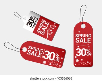 spring sale, sale labels set.