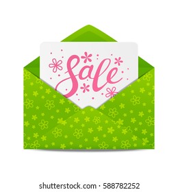 Spring sale message in envelope