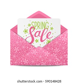 Spring sale message in envelope