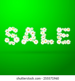 Spring sale message with flowers