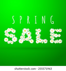 Spring sale message with flowers