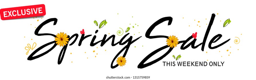 Spring sale offer background with beautiful colorful flower. Vector illustration template.banners.Wallpaper.flyers, invitation, posters, brochure, voucher discount. - Vector