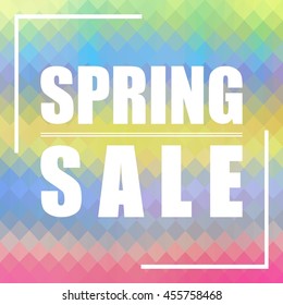 Spring Sale polygonal background. Can be used for cards, prints, cover design etc.