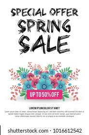 Spring sale poster design
