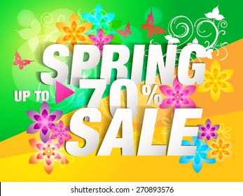 Spring Sale Poster design (Paper Folding Design)
