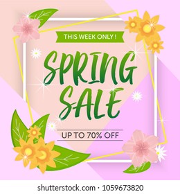 spring sale poster template