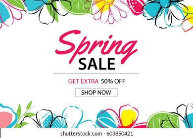 Spring sale banner template