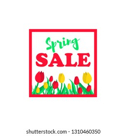 Spring sale poster. Vector illustration
