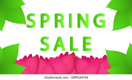 Spring sale poster, vector illustration