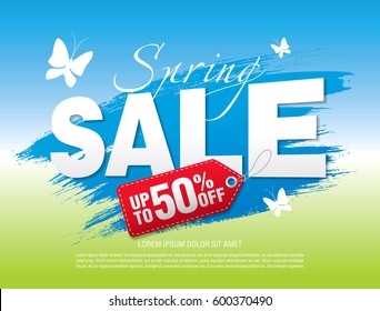 Spring Sale Poster, Vector Illustration