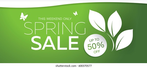 Spring sale poster, vector illustration